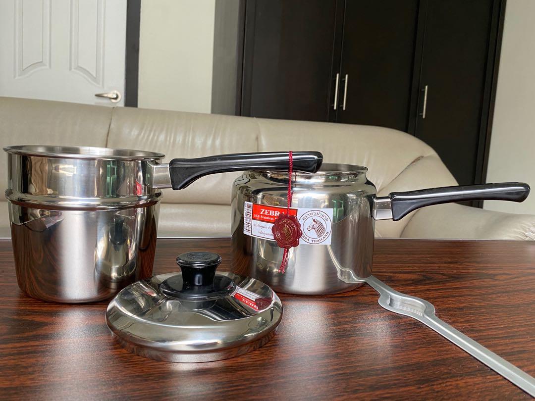 Zebra Stainless Steel 2-in-1 pot (Category: Other Kitchen Appliances) located in Quezon City. Submitted by mtan314 (Listing ID 1075138450, Image 1). Description: Brand new stored Zebra pots. It can be stacked up .