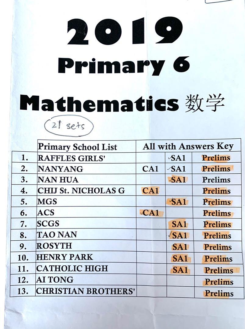 19 Psle Top School Exams Papers Sa1 Prelim Hobbies Toys Books Magazines Assessment Books On Carousell