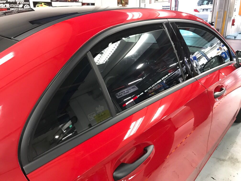 A200 sedan window trim wrap matte black, Car Accessories, Accessories