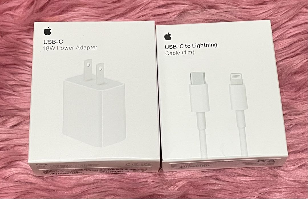 Apple iPhone Charger 18 watts adapter and Usb c to Lightning cable, Mobile  Phones & Gadgets, Mobile & Gadget Accessories, Batteries & Power Banks on  Carousell