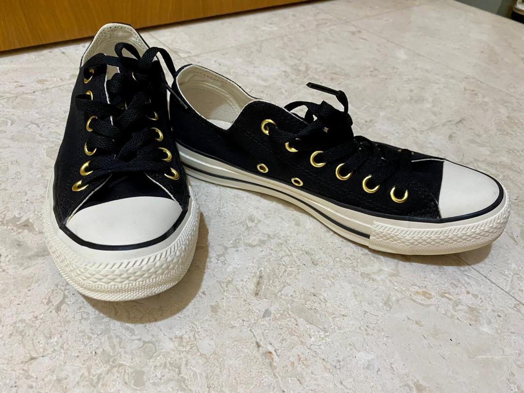 Black Converse Gold eyelets. BOUGHT FROM JAPAN, Fashion, Footwear, Sneakers on Carousell