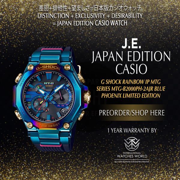 Casio Japan Edition G Shock Mtg X Blue Phoenix Rainbow Ip Mtg B00ph 2ajr Mobile Phones Gadgets Wearables Smart Watches On Carousell