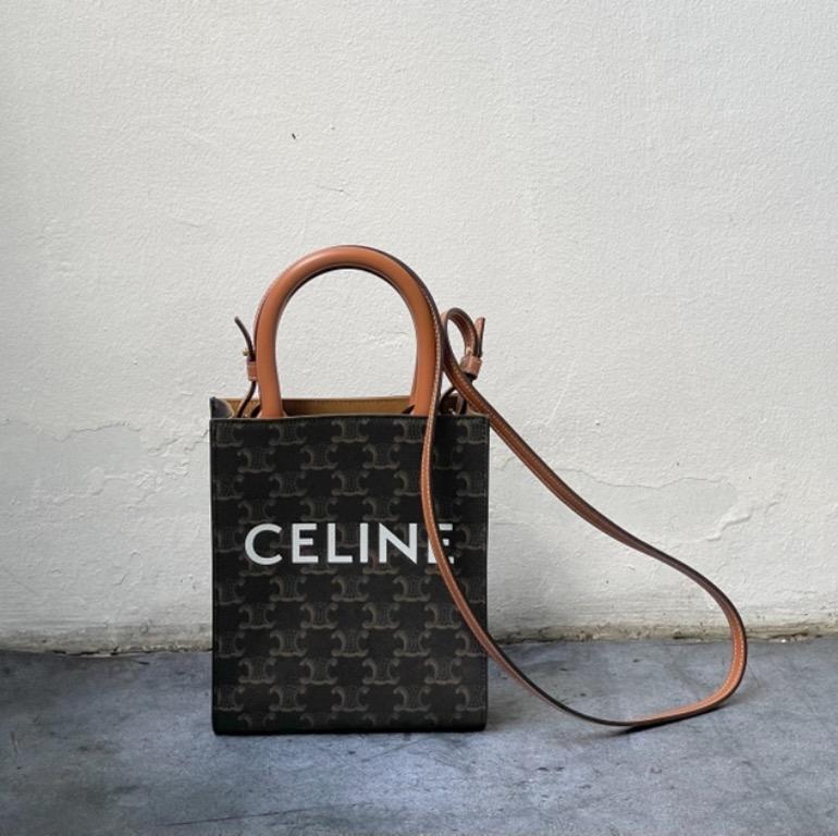 Celine Mini Vertical Cabas In Triomphe Canvas, Luxury, Bags & Wallets ...