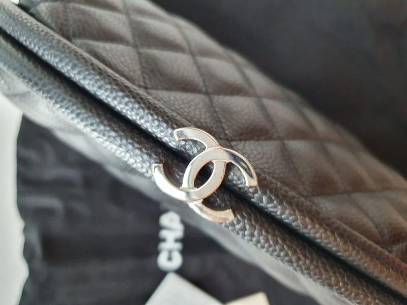 Chanel Black Quilted Caviar Leather Timeless Clutch Kisslock Half Moon SHW,  Luxury, Bags & Wallets on Carousell