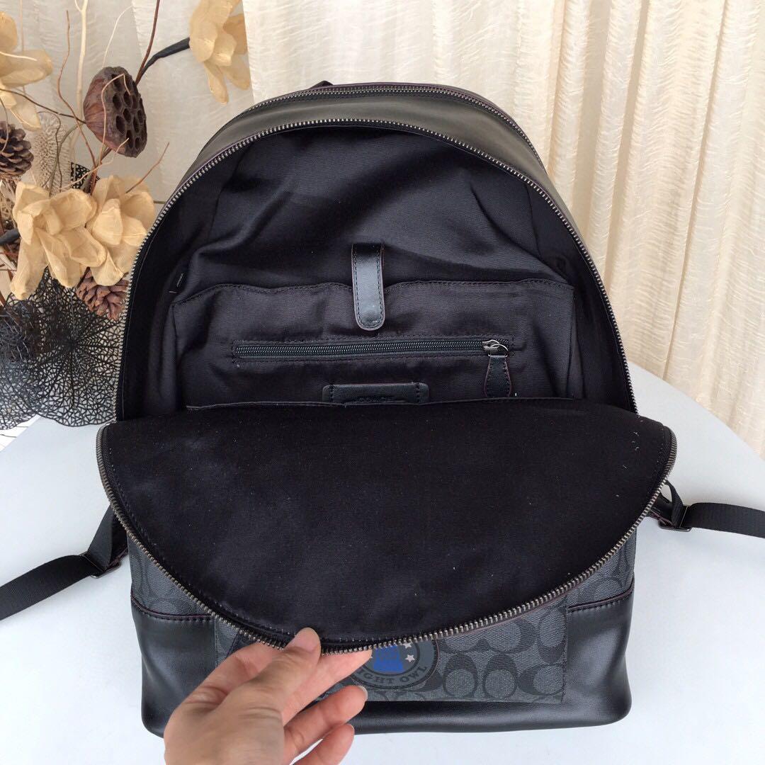 COACH WEST BACKPACK IN SIGNATURE CANVAS WITH VARSITY STRIPE AND