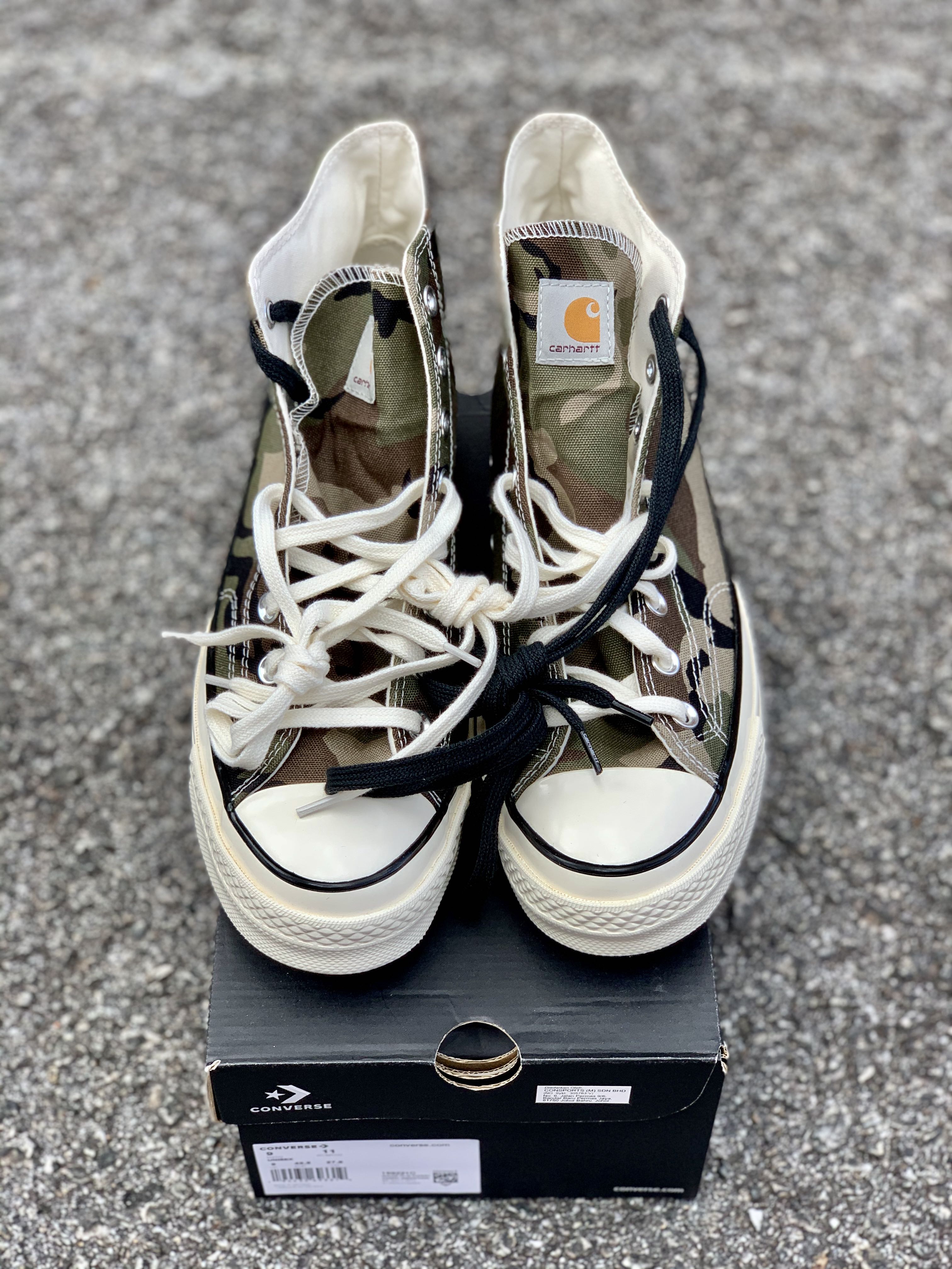 Converse x Carhartt WIP Camo Olive, Men's Fashion, Footwear, Sneakers on  Carousell