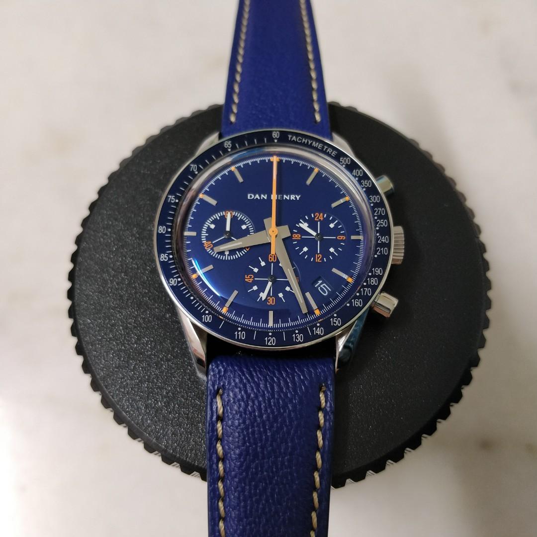 Dan Henry 1962 Racing Chronograph Blue Date Seiko VK63, Men's Fashion,  Watches & Accessories, Watches on Carousell