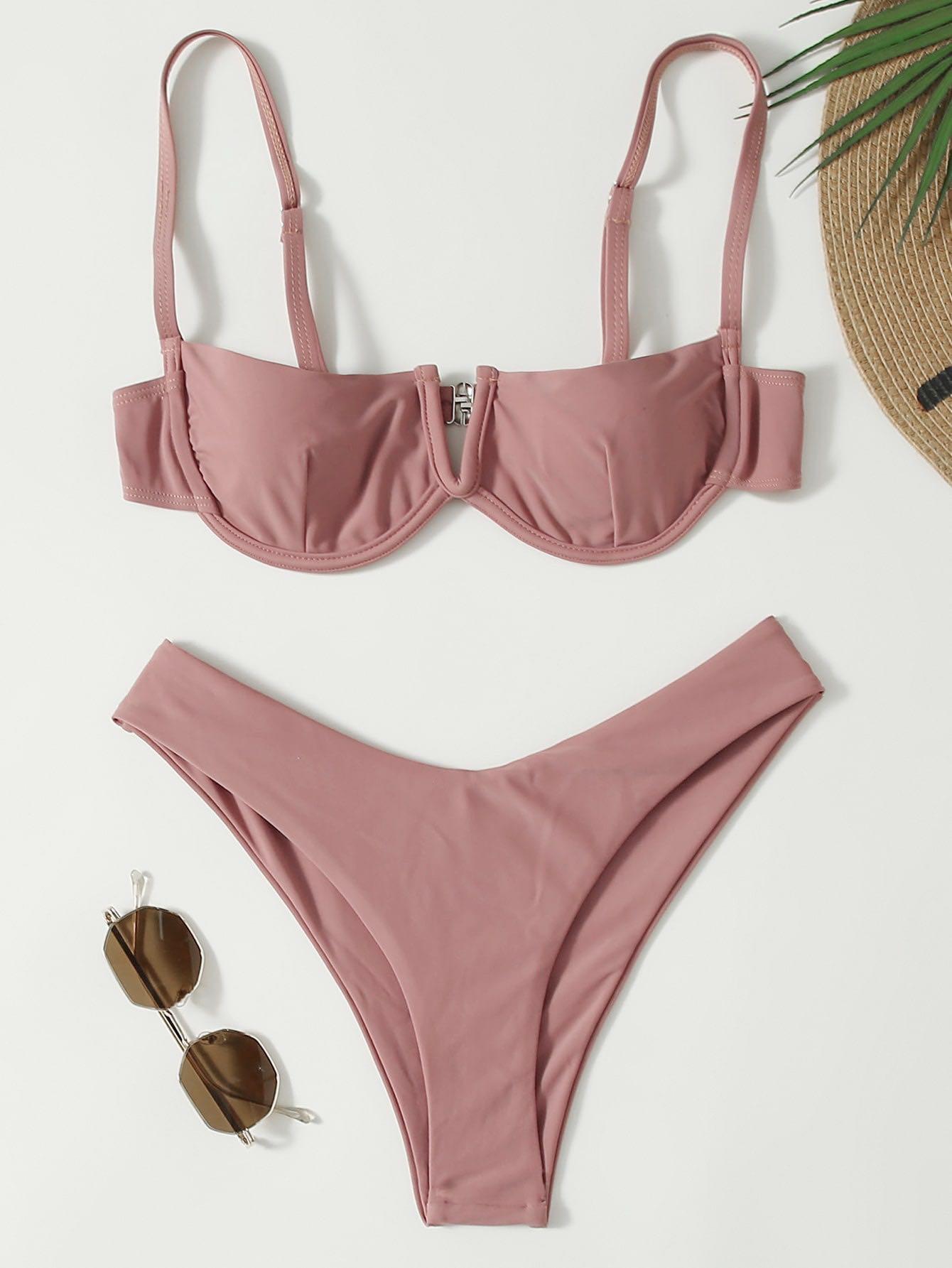 V wired underwire bikini swimsuit Clearance