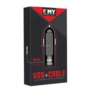EMY USB + CABLE 21.A UNIVERSAL CAR CHARGER MY-125