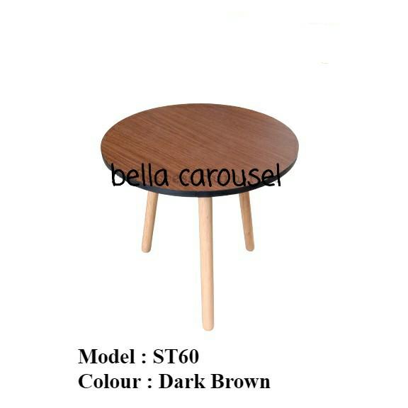 Free Post To West Malaysia Only Ready Stock Wooden Round Table Colour Dark Brown Wooden Round Table Colour Dark Brown, Round Particle Board Table With 3 Legs
