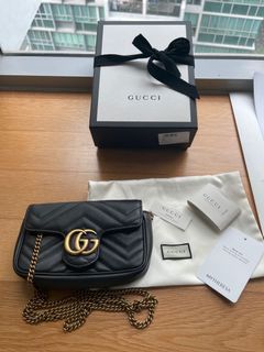 Gucci GG marmont super in black, Bags & Wallets on Carousell