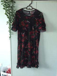 H&M DIVIDED MESH DRESS