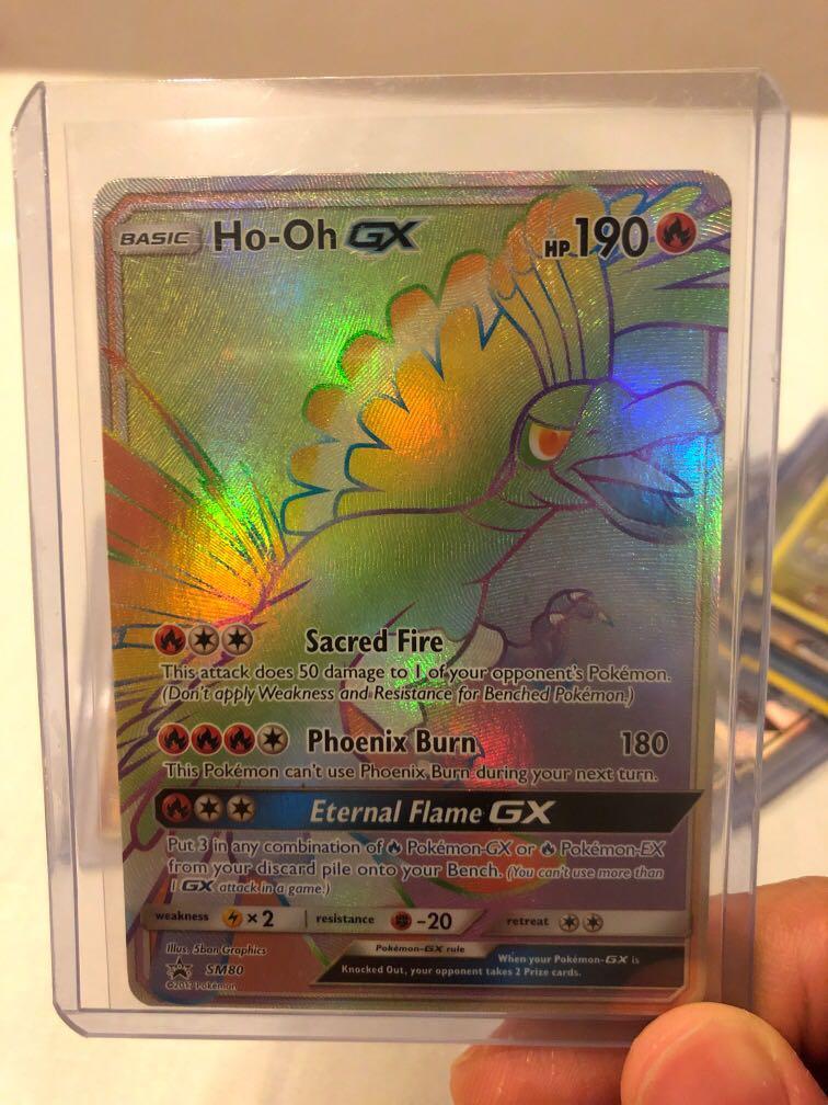 Pokemon TCG Ho-Oh GX SM80 Shining Legends Rainbow Rare Promo NM