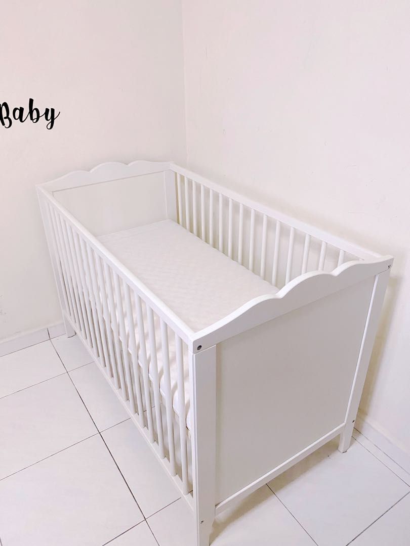 IKEA Hensvik Baby Cot & Mattress , Babies & Kids, Baby Nursery & Kids