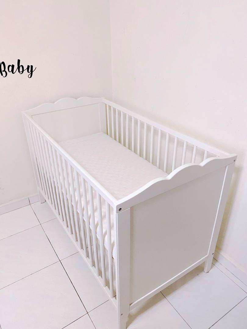 IKEA Hensvik Baby Cot & Mattress , Babies & Kids, Baby Nursery & Kids