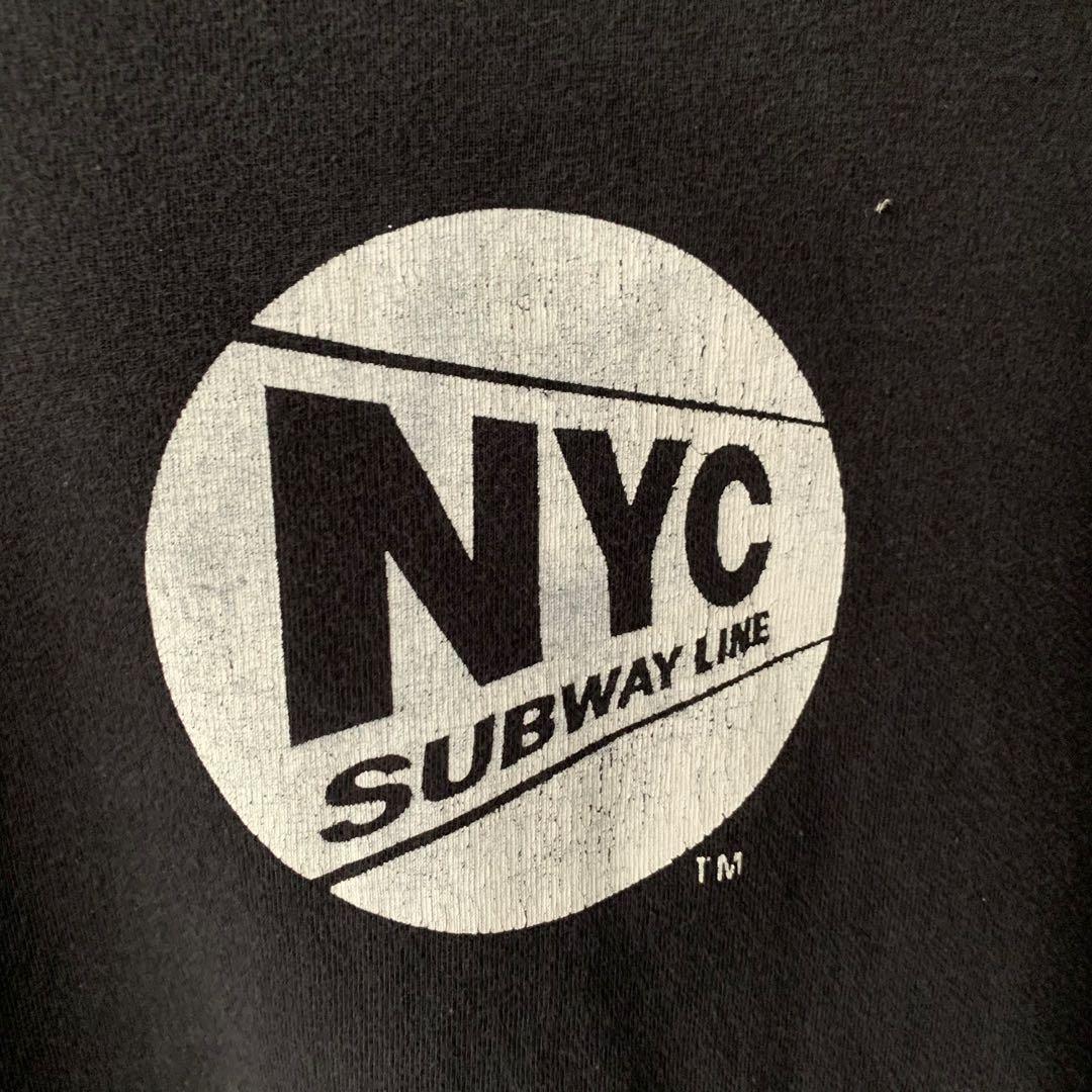 NYCSL Manhattan Map Tees | Custom Black T-Shirt | NYC Subway Line Large / Black