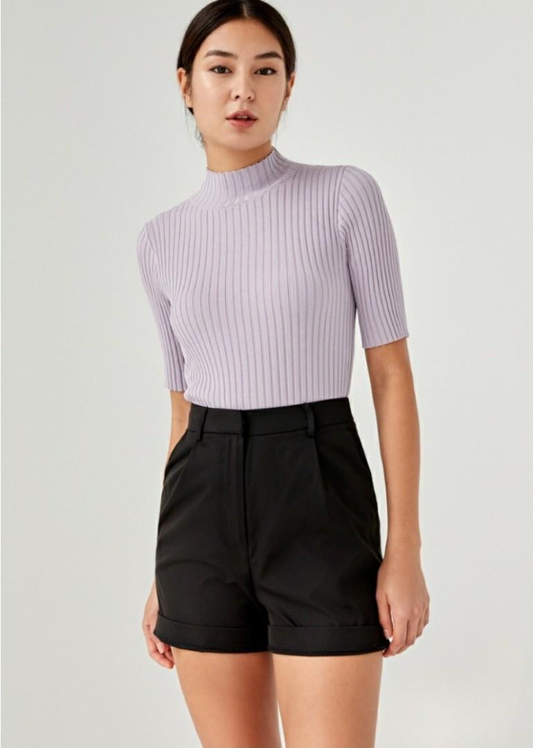 knit mock neck top