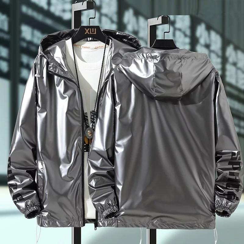 Metallic windbreaker jacket online