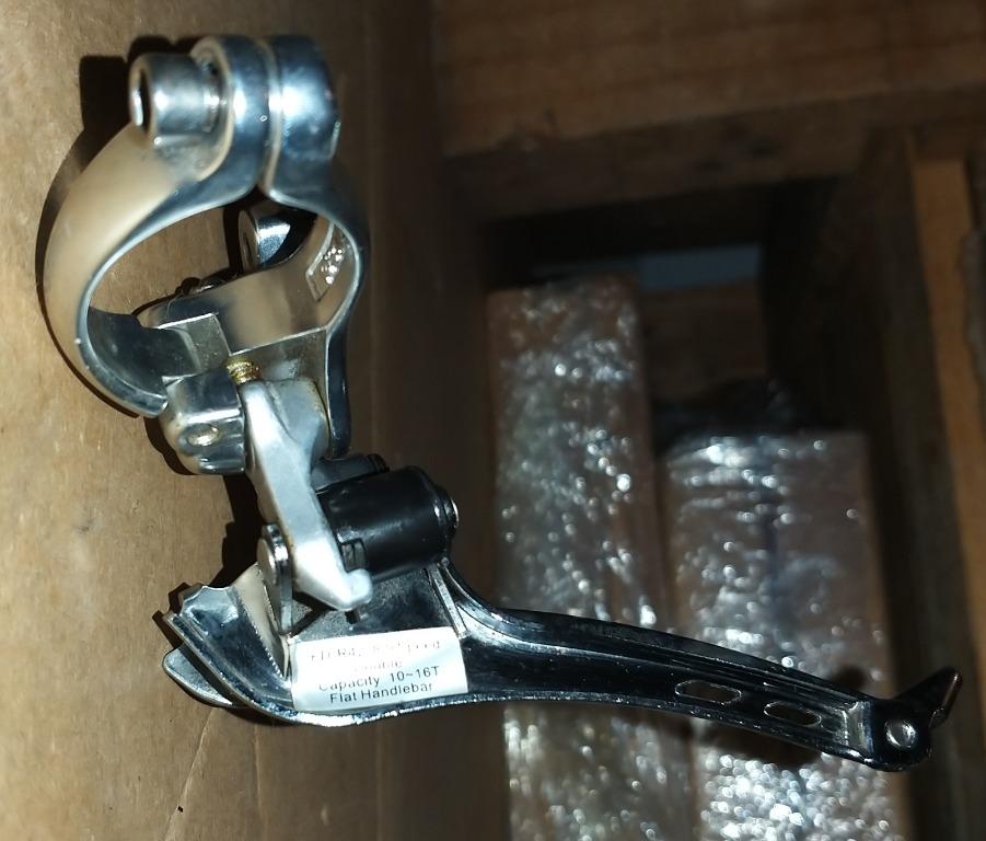 microshift front de (Category: Parts & Accessories) located in Singapore. Submitted by kuthbuddeen (Listing ID 1075272002, Image 2). Description: selling a microshift front mechanical/derailluer. bottom pull. 31.8 mm clamp dia for double chainring crank flat handlbebar mount 10 - 16 t capacity if interested, pls feel free to contact me. cheers, Deen.