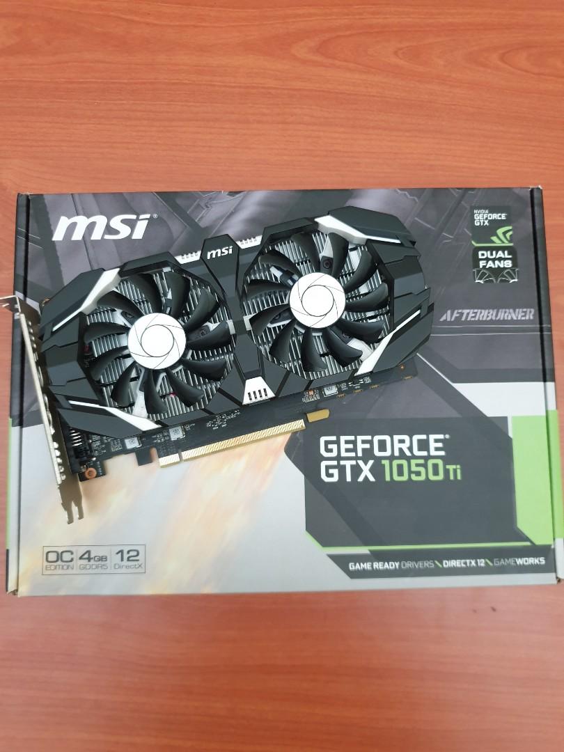 MSI GTX 1050TI 4GB DUAL FAN, Computers & Tech, Parts & Accessories ...