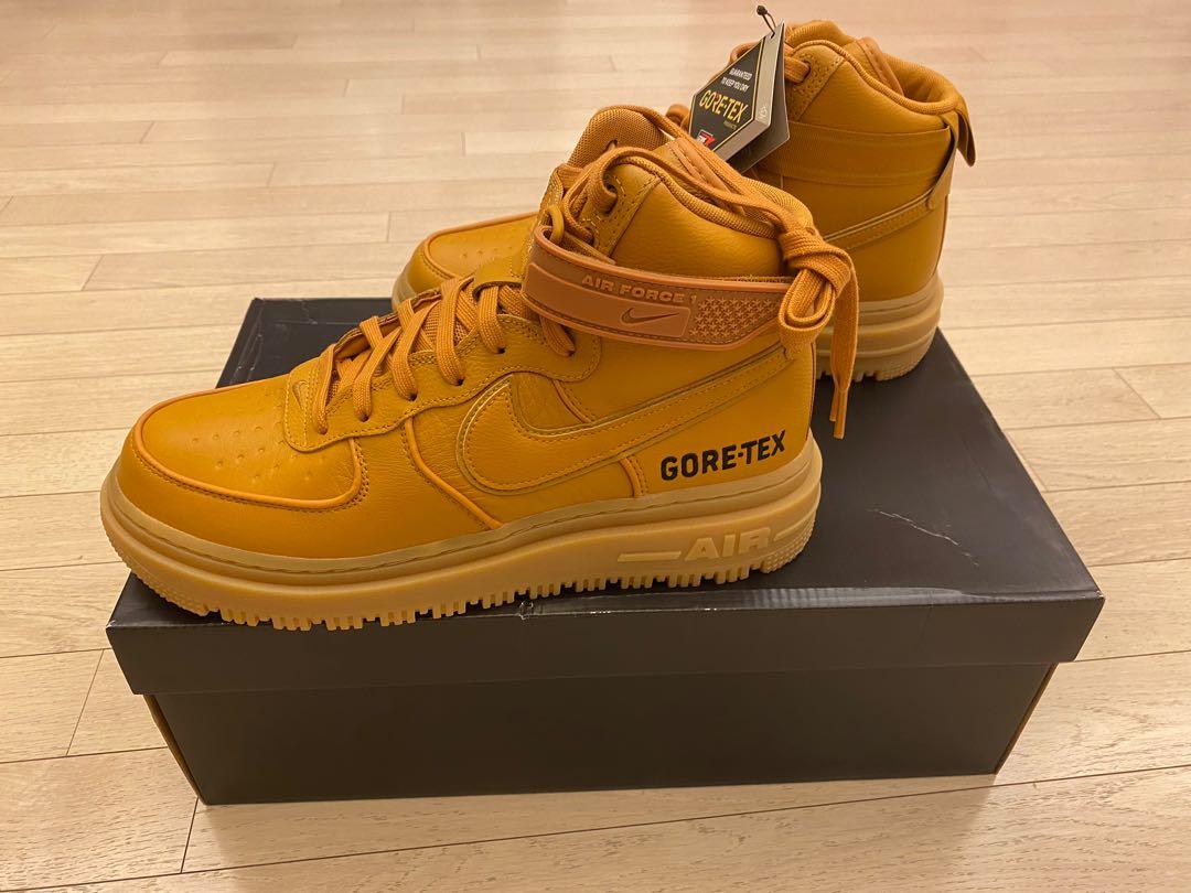 Nike Air Force 1 high Gore-Tex boots flax (size US 8 and US 9), 男裝, 鞋, 波鞋-  Carousell