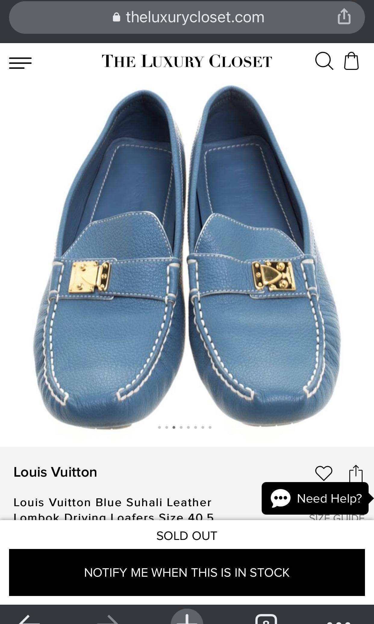  Louis Vuitton Blue Suhanli Women's Loafers sz 38