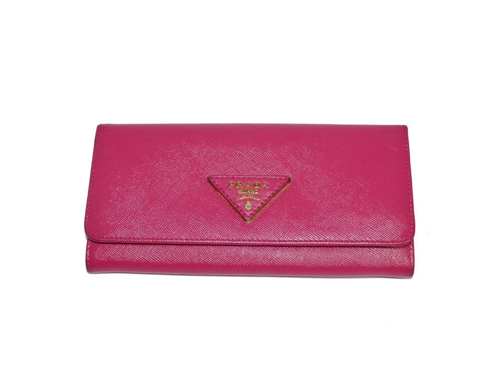 Prada 1M1132 Peonia Saffiano Triangle Long Wallet SKU: 20836/2