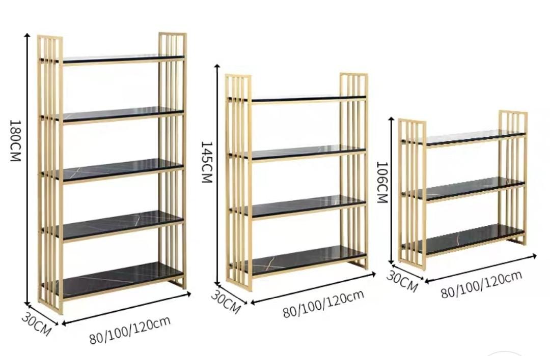 [Preorder] Nordic Gold Black Storage Rack Bookshelf, Furniture & Home ...