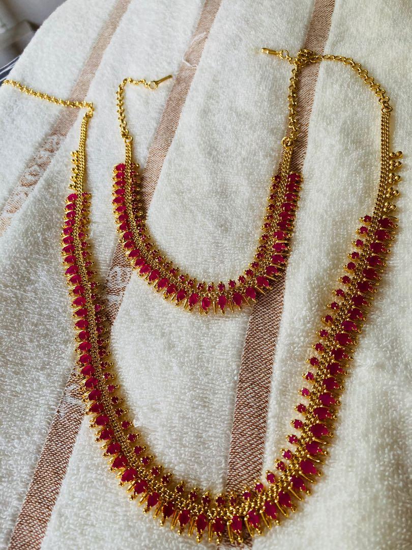 Ruby imitation jewellery set