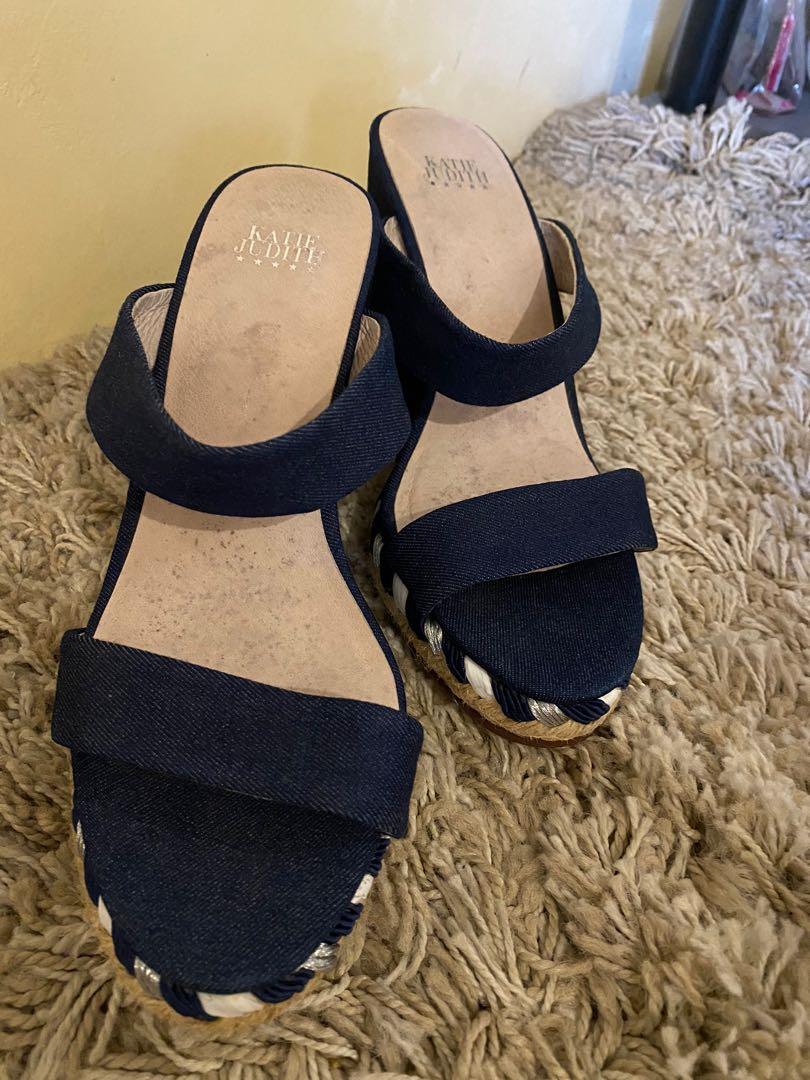 Rush sale! Katie judith (Category: Flats & Sandals) located in Quezon City. Submitted by ec_rummage (Listing ID 1075332000, Image 1). Description: Katie judith denim wedge Never been used ( storage) Size 7 Flaw: needs cleaning only Plus SF .