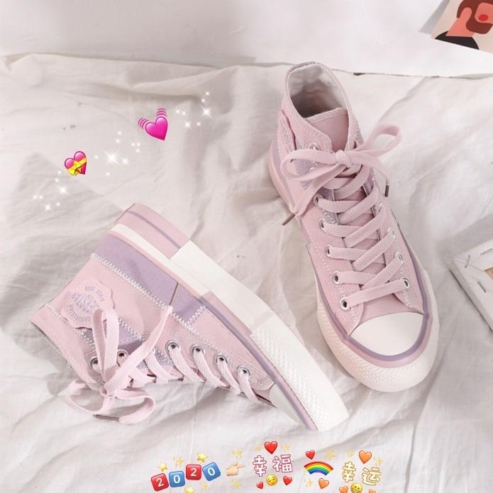 SALE PO Sweet Pink and Lilac Black Cute Stylish High cut Low