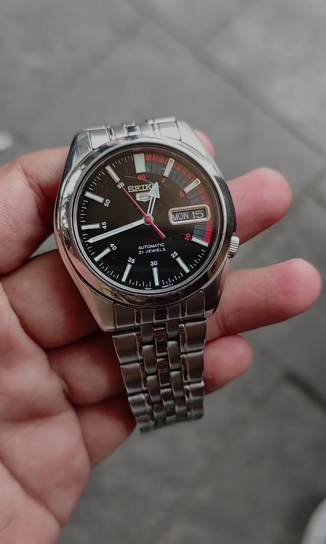 SEIKO 5 snk375 / 21 Jewels, Fesyen Pria, Jam Tangan di Carousell