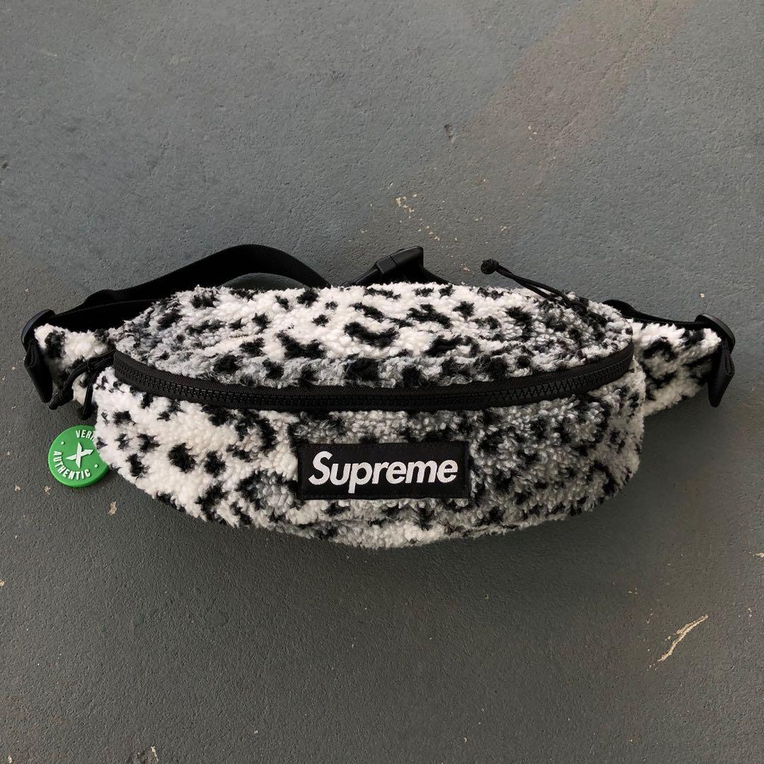 Supreme leopard sales fleece waist bag