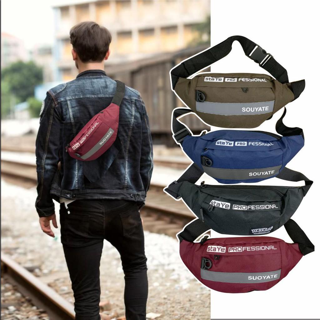 Tas Waistbag Oval slempang bahu pria dan wanita Sling bag keren termurah