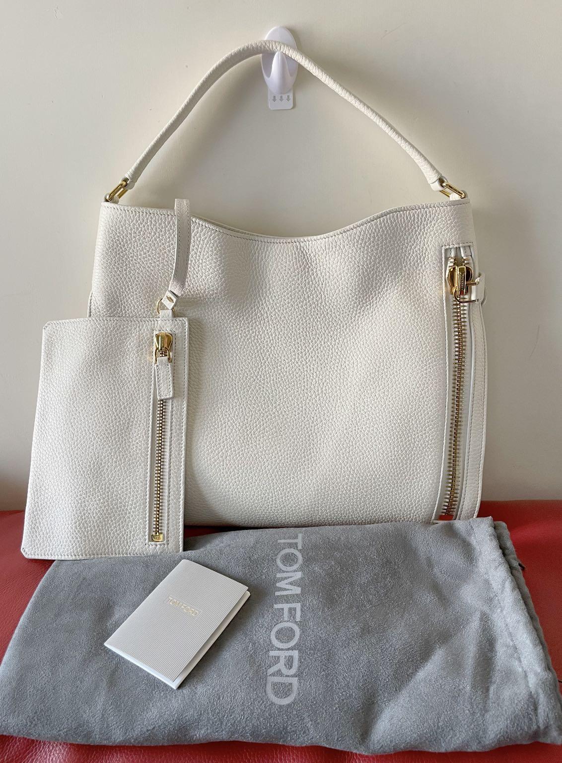 TOM FORD small white leather alix hobo bag 白色皮手袋連小手袋