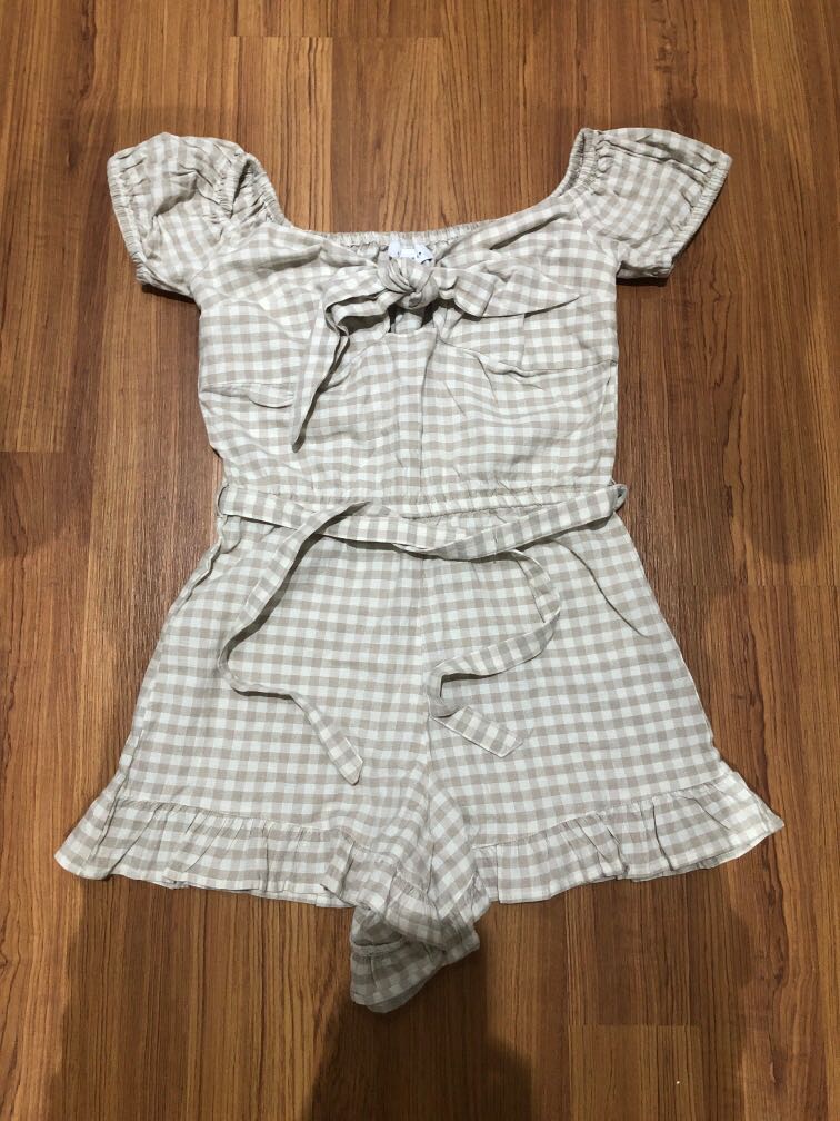 Topshop gingham playsuit online