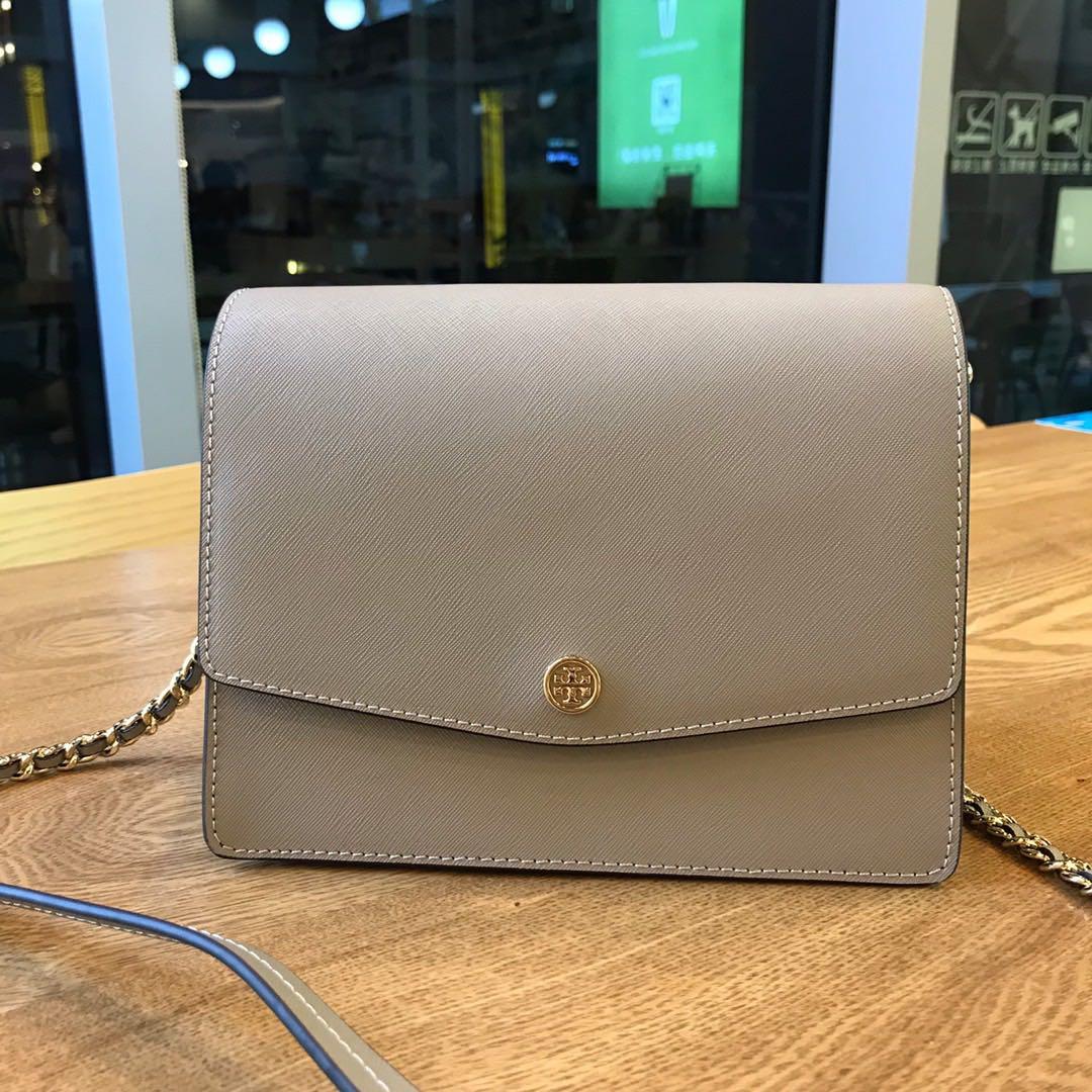 6206 TORY BURCH Robinson Convertible Shoulder Bag GREY