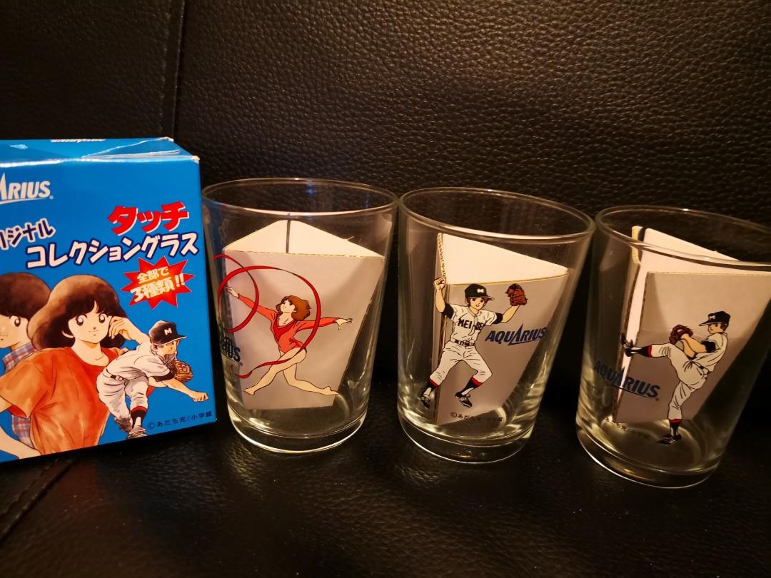 安達充touch 接觸上杉達也上杉和也淺倉南中古玻璃杯一套3隻齊 玩具 遊戲類 玩具 Carousell