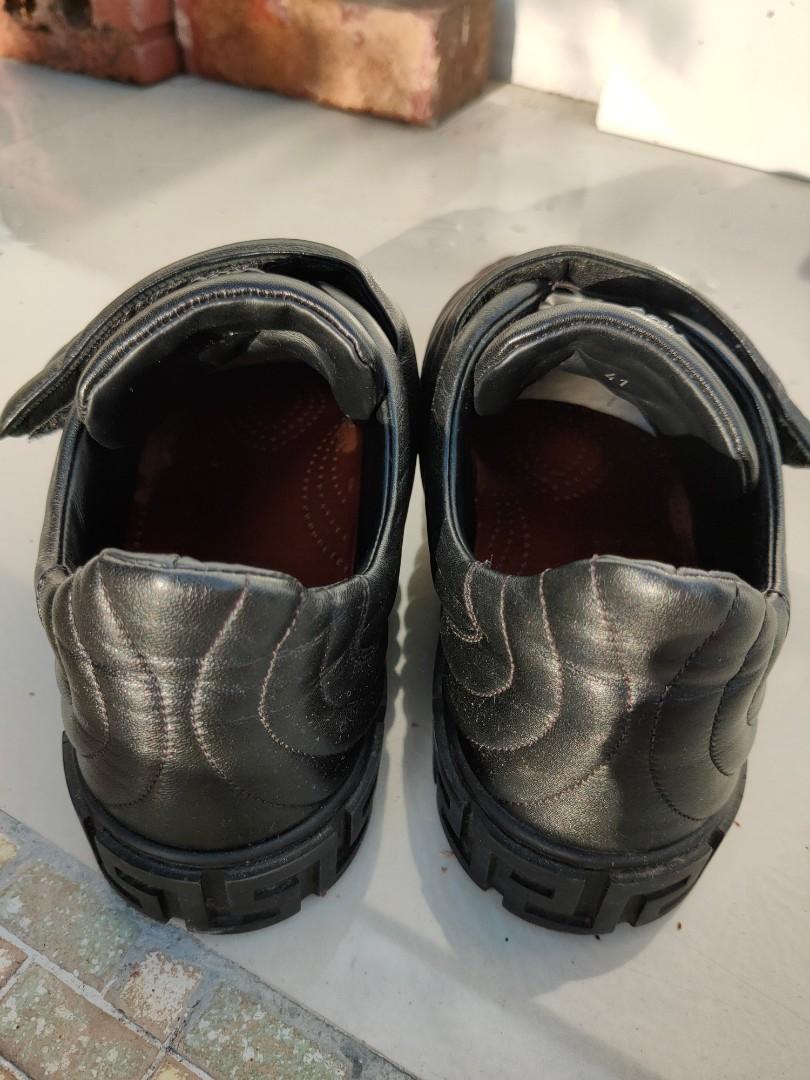 Versace padded quilted sneakers black leather Medusa sz 41 us 8