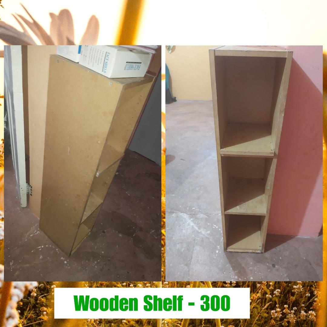 wooden shelves 3 layers height 43 inches width 10 inches length 10 inches