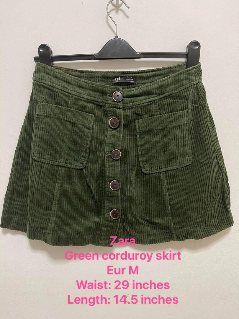 Green corduroy sale skirt zara