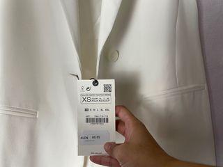 ZARA longline white coat