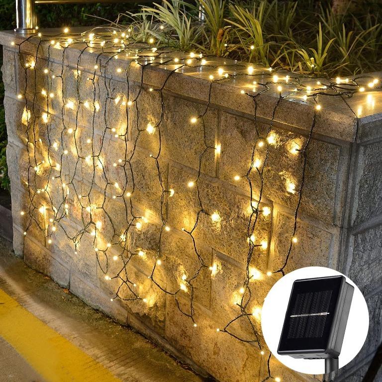 9083 Solar String Lights Outdoor Waterproof 200 LED Modes for Home, Garden,  Yard, Wedding, Christmas Party (Warm White), Furniture  Home Living,  Lighting  Fans, Lighting on Carousell