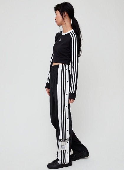adidas Originals Adibreak 3-Stripe Black Taping Popper Track Pants | Urban  Outfitters UK