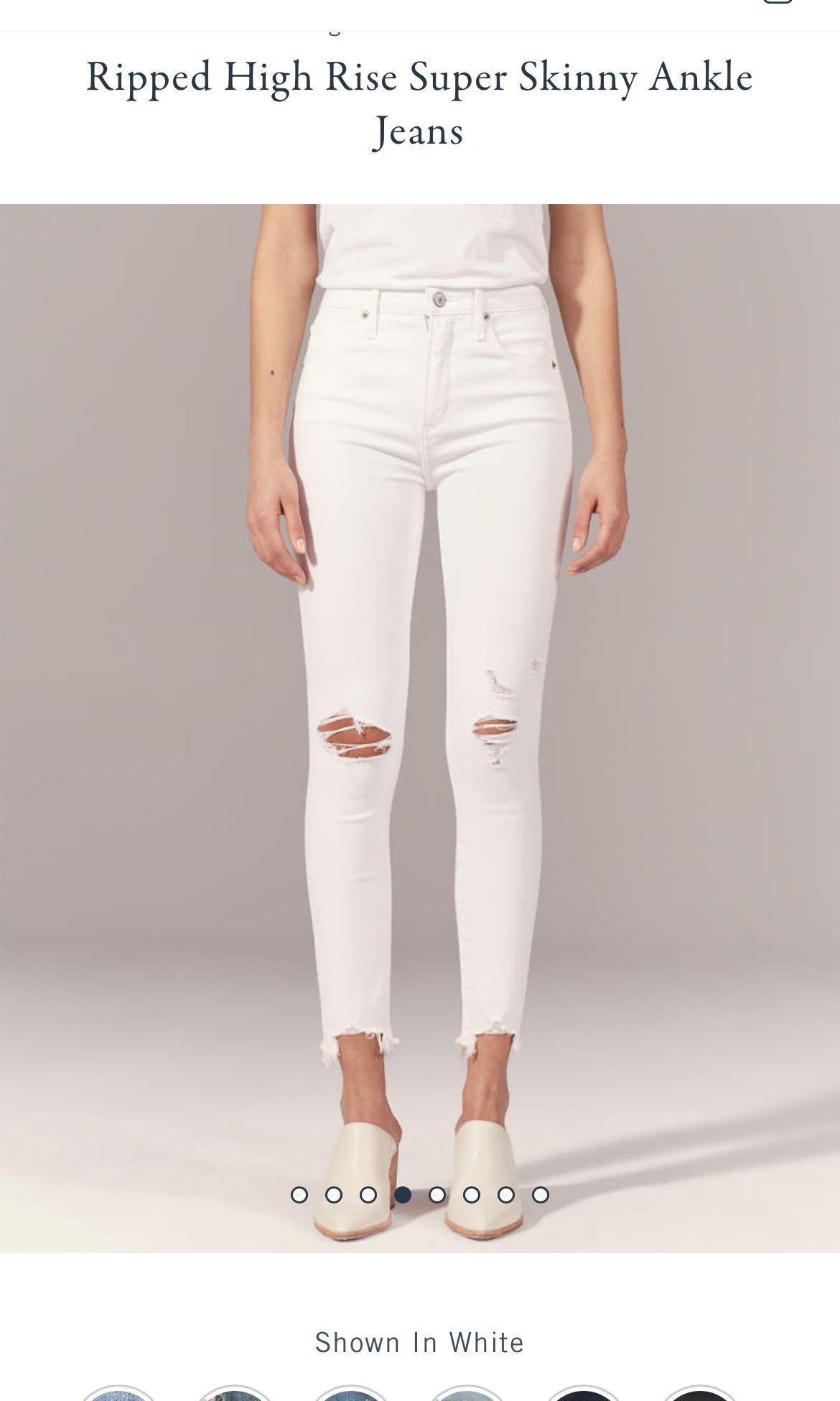 ripped high rise super skinny ankle jeans