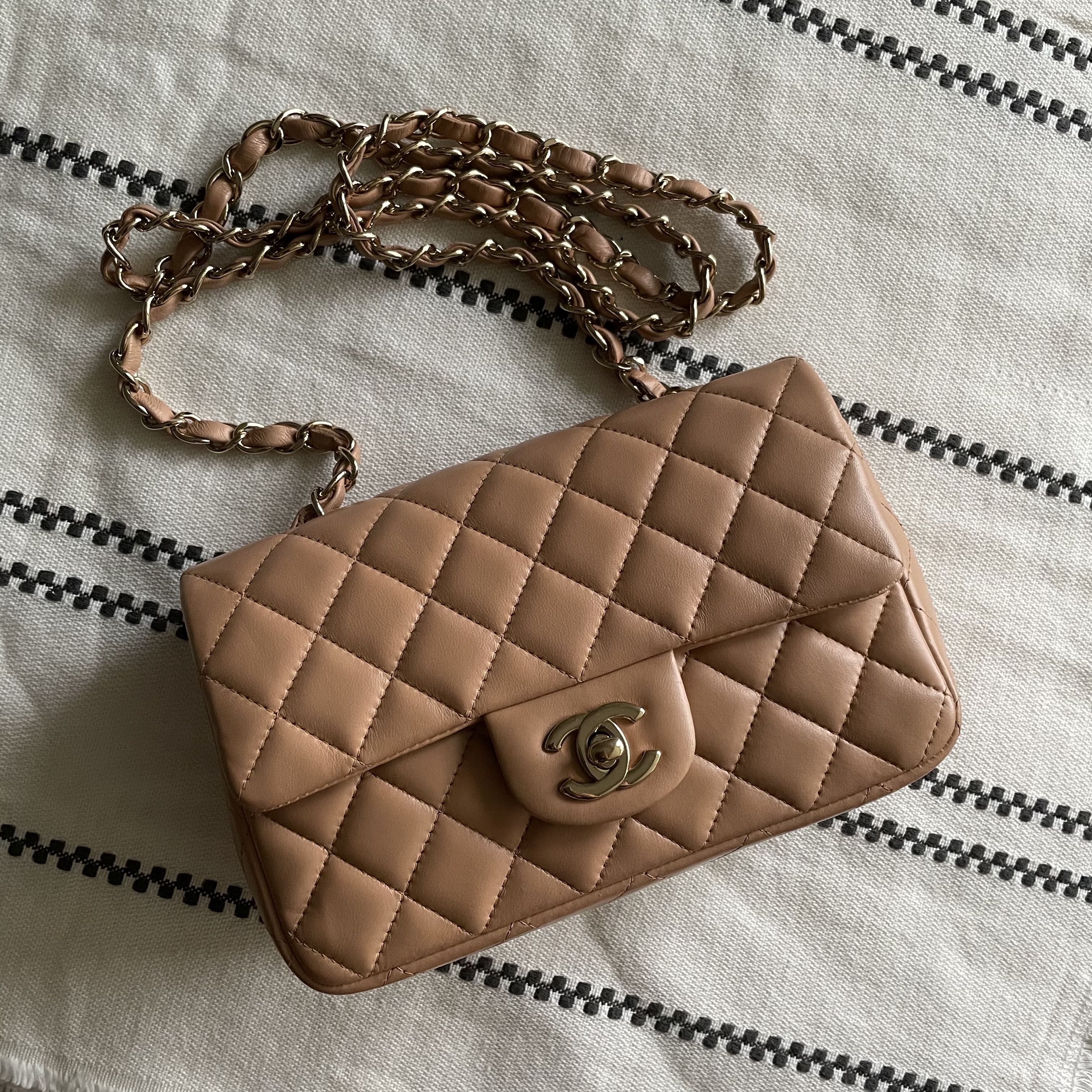AUTHENTIC CHANEL Caramel Mini Rectangular Flap Bag , Luxury, Bags & Wallets  on Carousell