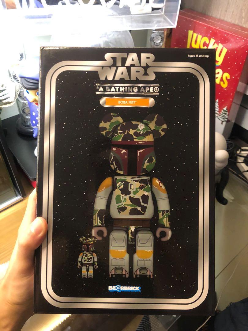 Bape Boba Fett Bearbrick 400% + 100% a bathing ape star wars 全新