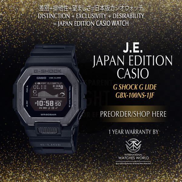CASIO JAPAN EDITION G SHOCK G LIDE NIGHT EDITION GBX-100NS-1JF, Mobile  Phones  Gadgets, Wearables  Smart Watches on Carousell