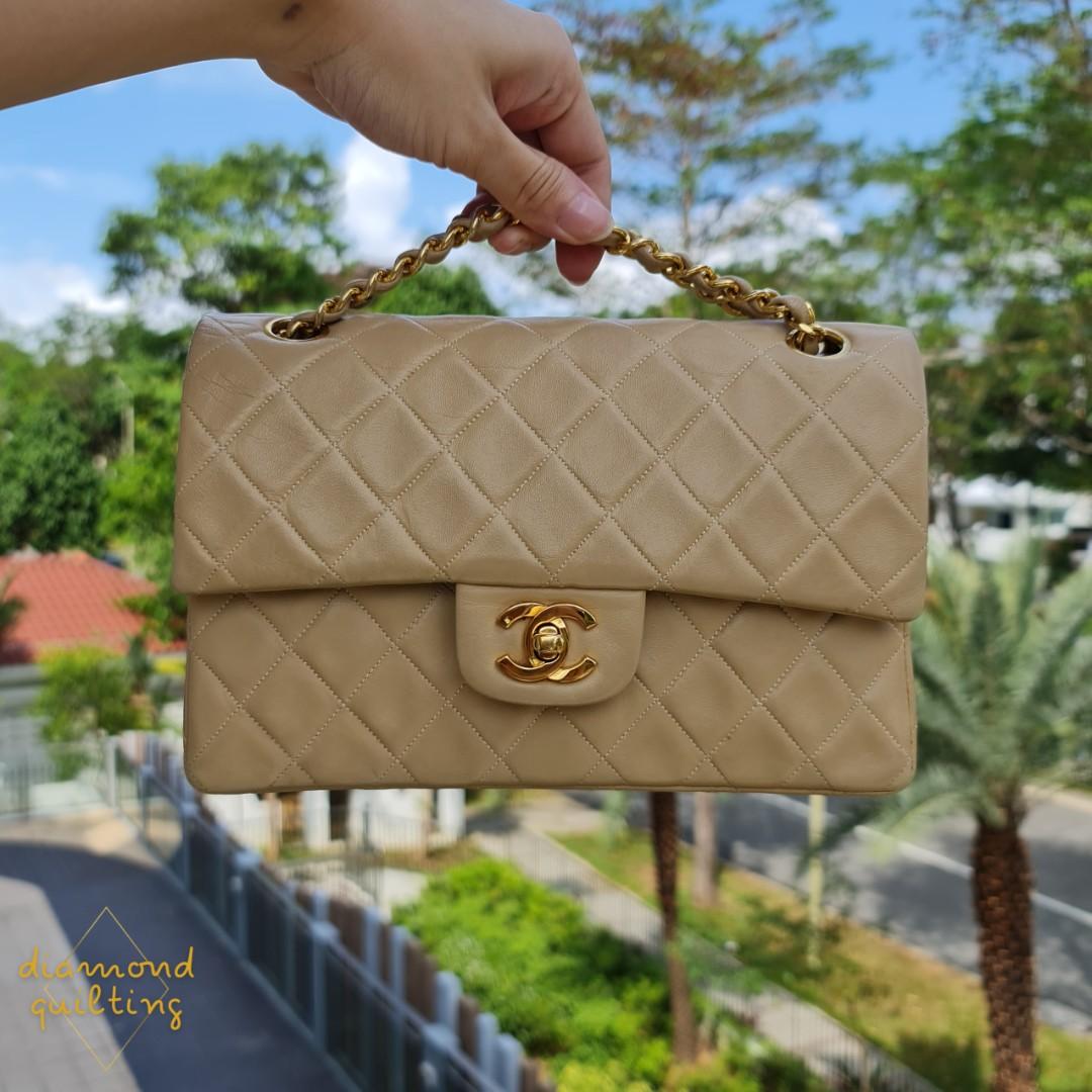 Chanel Beige Lambskin Small Classic Double Flap Bag Light Gold Hardware –  Madison Avenue Couture