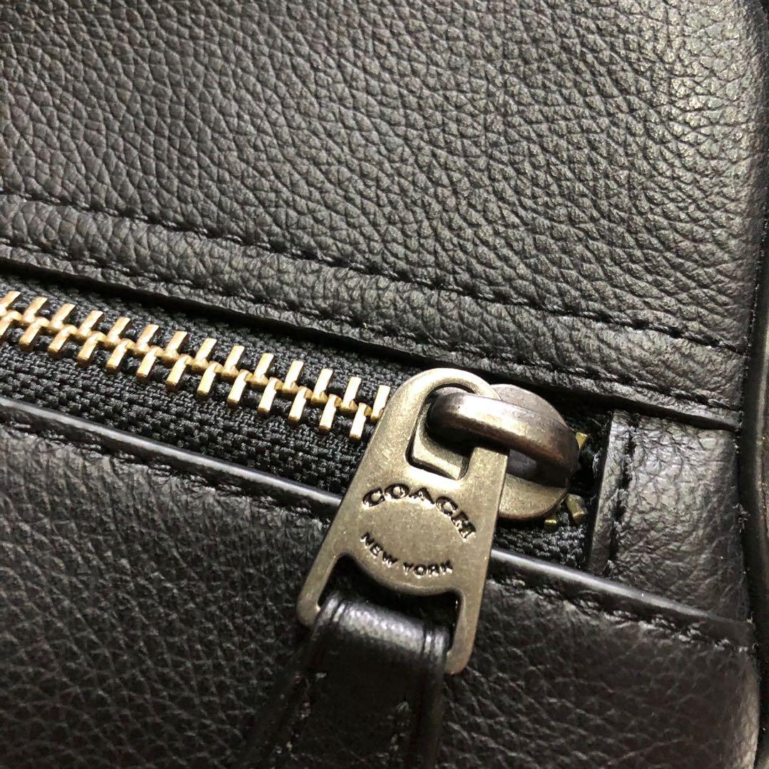 Coach F68014 Houston Flight Bag in Black Smooth Leather Top Zip ...